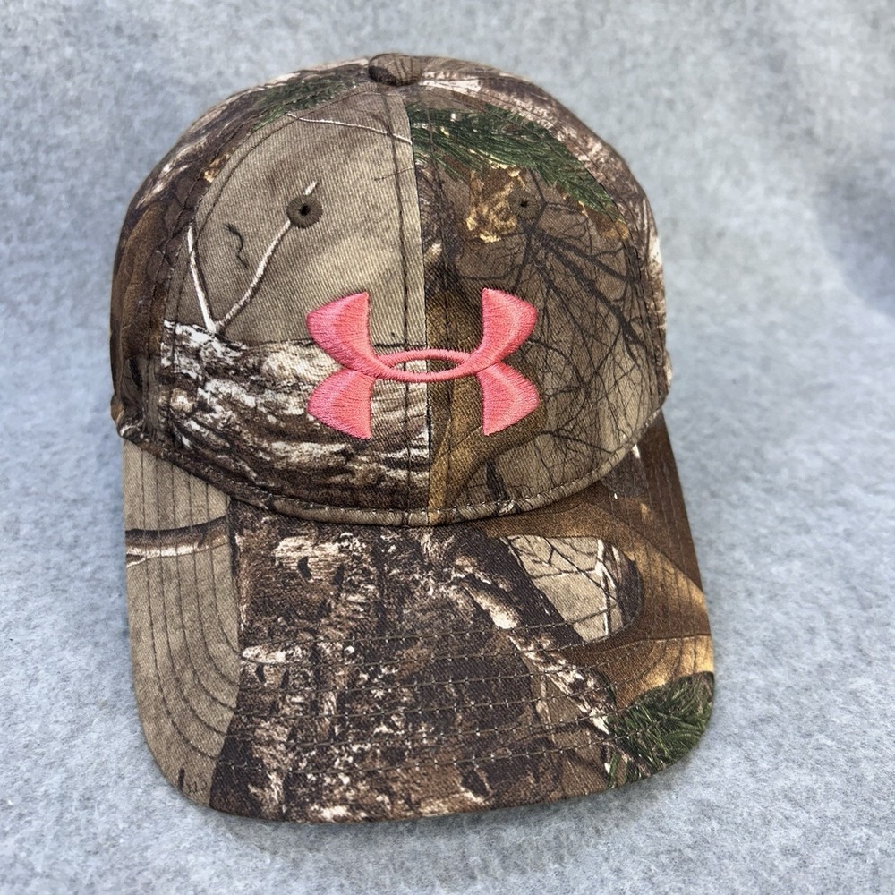 Under Armour Womens Camo Snapback Hat Pink Logo Hunting Outdoor Cap OSFA